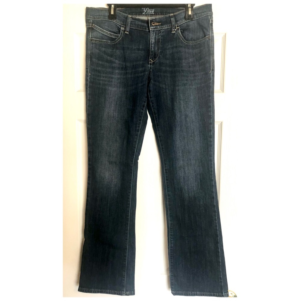 Old Navy The Diva Bootcut Jeans 12 Long Campfire Wash Dark Blue Curvy Fit